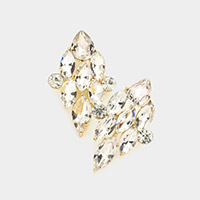 Marquise Stone Cluster Evening Earrings