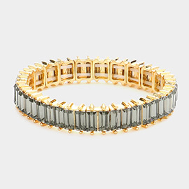 Baguette Stone Stretch Evening Bracelet