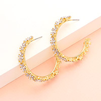 Flower Cluster Hoop Earrings