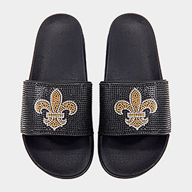 Bling Fleur de Lis Slide Sandal Slippers