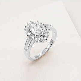 CZ Marquise Stone Halo Ring