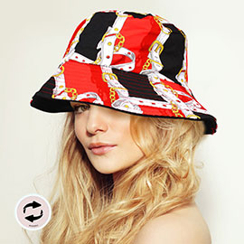 Reversible Chain Patterned Bucket Hat