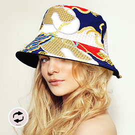 Reversible Chain Patterned Bucket Hat