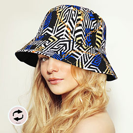 Reversible Chain Patterned Bucket Hat