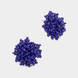 Seed Bead Cluster Stud Earrings