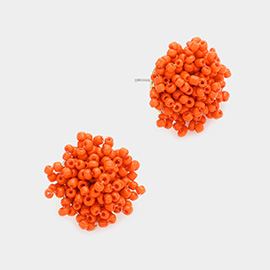 Seed Bead Cluster Stud Earrings