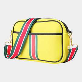 Color Block Detailed Solid Crossbody Bag