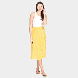 Patterned Beach Cover Up Midi Wrap Skirt