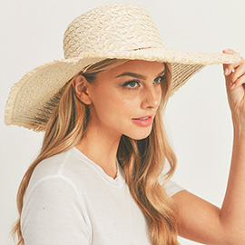 Trim Detailed Solid Straw Sun Hat