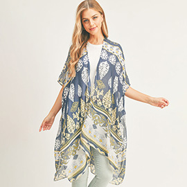 Patterned Cover Up Kimono Poncho