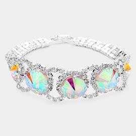 Round Stone Accented Evening Bracelet