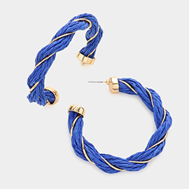 Braided Raffia Hoop Earrings