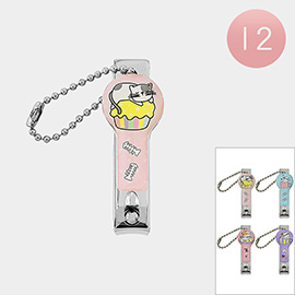 12PCS - Cat Character Printed Nail Clippers