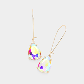 Teardrop Stone Dangle Evening Earrings