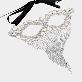 Rhinestone Fringe Masquerade Mask