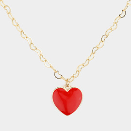 Enamel Heart Pendant Necklace