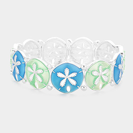 Enamel Sand Dollar Stretch Bracelet