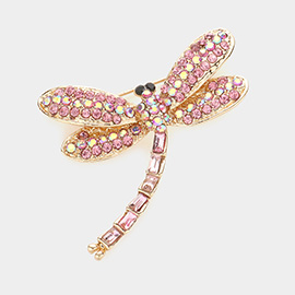 Stone Pave Dragonfly Pin Brooch