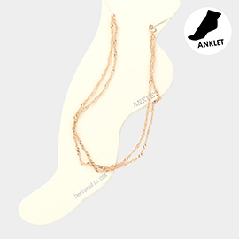 Metal Chain Double Layered Anklet