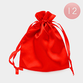 12PCS - 5 X 6.25 Ribboned Satin Organza Gift Bags