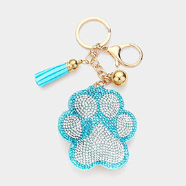 Bling Paw Tassel Keychain