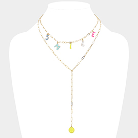 Smile Message Emoji Pendant Double Layered Y Necklace