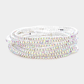 12PCS - Stackable Rhinestone Stretch Evening Bracelets