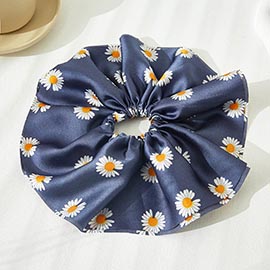 Daisy Flower Patterned Scrunchie Hairband