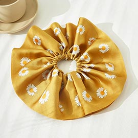 Daisy Flower Patterned Scrunchie Hair Band