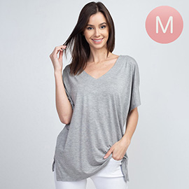 Oversized V Neck Short Sleeve Top