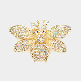 Rhinestone Embellished Honey Bee Pin Brooch