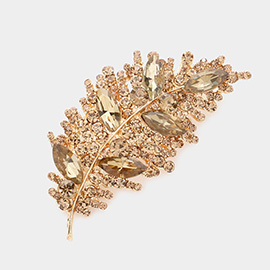 Marquise Stone Accented Leaf Pin Brooch