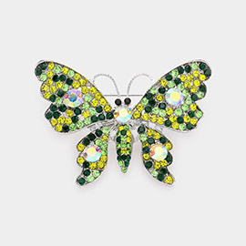 Multi Stone Embellished Butterfly Pin Brooch