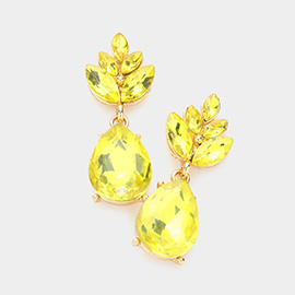 Crystal Teardrop Cluster Vine Evening Earrings