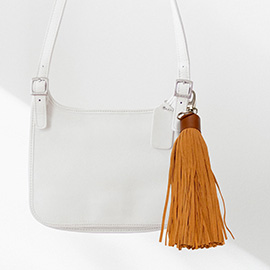 Genuine Leather Tassel Keychain