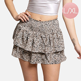 Spotted Ruffle Tiered Mini Skirt