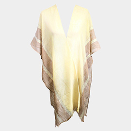 Lurex Border Cover Up Kimono Poncho