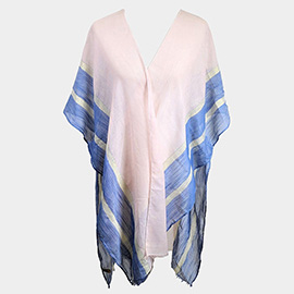 Lurex Border Cover Up Kimono Poncho