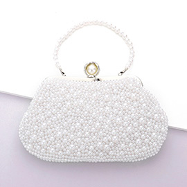 Pearl Cluster Evening Tote / Clutch / Crossbody Bag