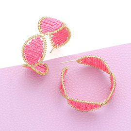 Bead Wrapped Hoop Earrings