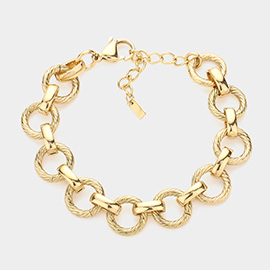 18K Gold Dipped Stainless Steel Premium Handmade Chain Link Bracelet