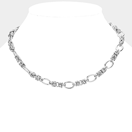 18K White Gold Dipped Stainless Steel Premium Handmade Chain Necklace