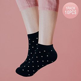 10Pairs - Polka Dot Patterned Socks