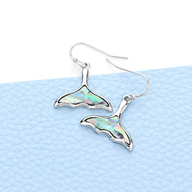 Abalone Whale Tail Dangle Earrings