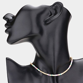 Heishi Bead Accented Choker Necklace