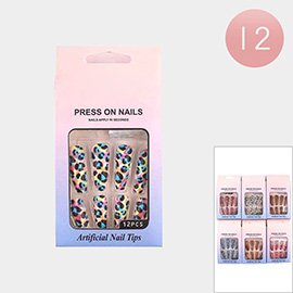 12Pack - Leopard Patterned Press on Nail Set