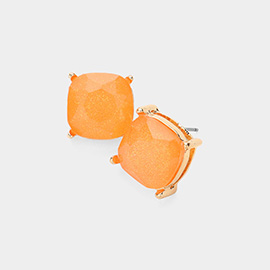 Glittered Cushion Square Stud Earrings