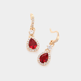 CZ Teardrop Dangle Evening Earrings