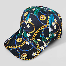 Flower Chain Patterned Baseball Cap