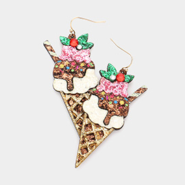 Glittered Ice Cream Dangle Earrings